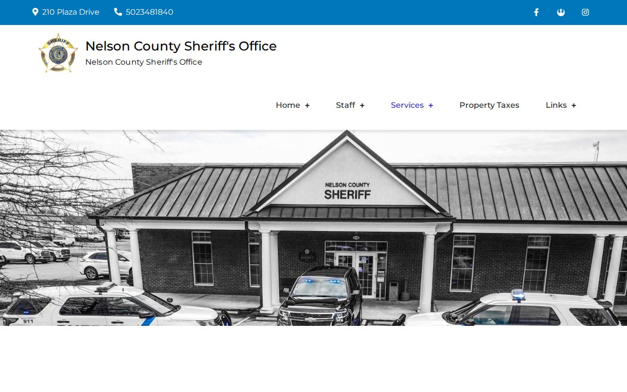 Nelson County Sheriff's Office open records request page