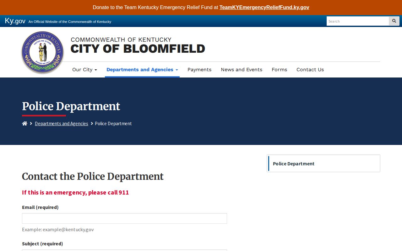 Bloomfield Police Department source for Bloomfield recent arrests